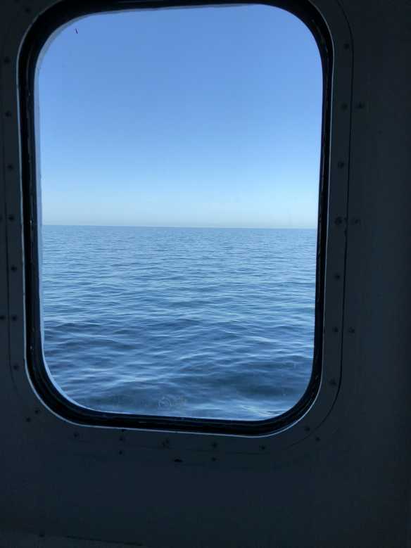 uitzicht vanuit onze hut Newcastle DFDS