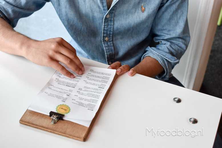 menukaart Berry's lunchroom