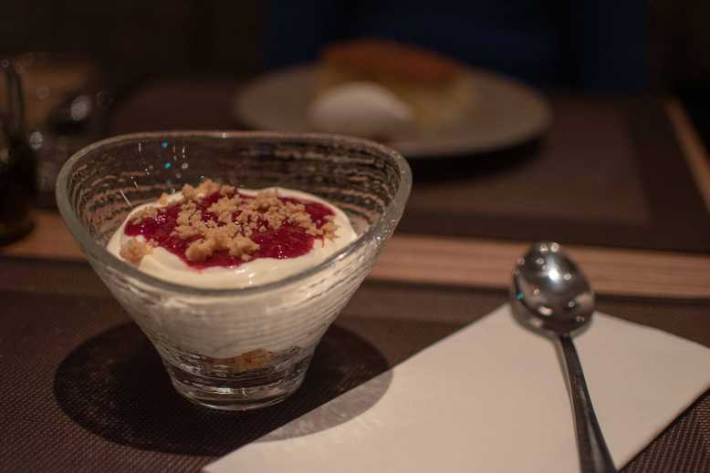 cheesecake gemaakt van geitenkaas en Parmezaanse kaas